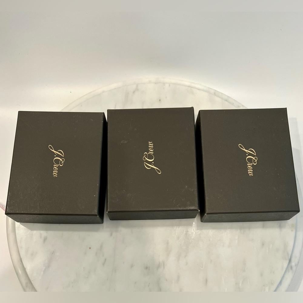 3 New J Crew Small Jewelry Box AND 3 J Crew New dust bags - 6 pieces total